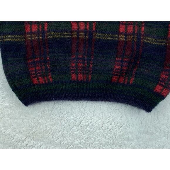 VINTAGE Talbots Wool Blend Sweater Mens M Mohair Plaid 80s Retro Christmas RARE - Picture 5 of 16